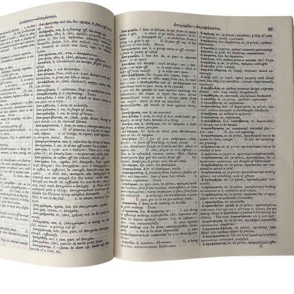 Liddell & Scotts Greek-English Lexicon Ed HC Book Oxford University Press 1966 - Picture 6 of 8